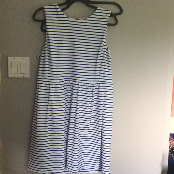 J. Crew Dresses & Skirts - Jcrew  blue Striped daybreak dress xl